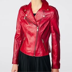 Wilson’s Leather Madeline Asymmetrical Red Leather Jacket - M